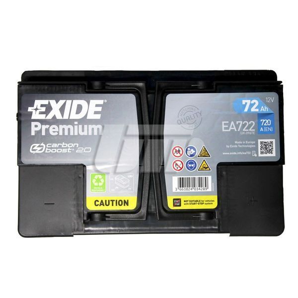 Акумулятор Exide Premium 72ah 720A EA722 фото